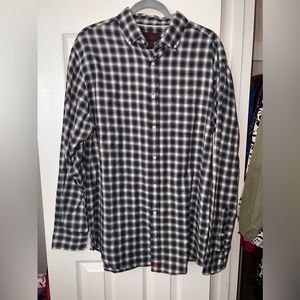 Tre Vero Blue Flannel Button Up Shirt, Size L, NWT